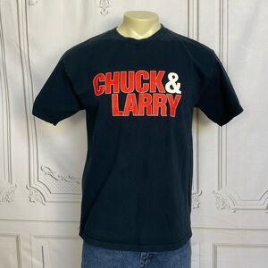 Y2K Vintage Chuck and Larry Movie Promo Shirt L Navy Adam Sandler Comedy EUC